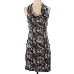 GAP Gap Sheath Black & Beige Dress Sleeveless Racetrack Cowl Neck